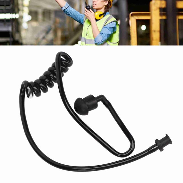 Tube Acoustique, Conception Ergonomique Réduisant la Fatigue Auditive Micro Tube à Bobine Noir avec Embout pour Casque Radio Bidirectionnel Embouts Transparents, Embouts Roses, Embouts Noirs