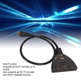 thumbnail image 4 of Sélecteur de Commutateur Vidéo 3 Ports, 4K 3 en 1 Sortie Son Clair Interface Multimédia Compacte pour Projecteur pour PC, 4 of 7