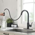 thumbnail image 4 of RULIA Matte Black Kitchen Faucet, Black Faucet, Kitchen Sink Faucet, Pull-Down Kitchen Faucets, Bar Kitchen Faucet, Stainless Steel, Sink Faucet, RB1031, 4 of 4