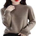 thumbnail image 1 of Women‘s Wool Sweaters Mock Turtle Neck Lightweight Long Sleeve Cozy Warm Fall Winter Pullover Tops, 1 of 7