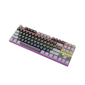 K80 87 Clés Mechanical Keyboard Blue Switch Ergonomic Non-slip Sensitive Mix Correspondance de couleur rétroéclairée USB Clavier de jeu filaire de bureau pour Gamer - P