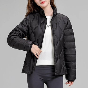 Jsaierl Women's Plus Size Lightweight Puffer Jackets Long Sleeve Casual Down Coat Stand Collar Zip up Quilted Jackets with Pockets 2024