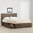 thumbnail image 1 of South Shore Musano Queen 2-Drawer Complete Bed, in Natural Walnut, 1 of 14