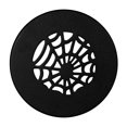 thumbnail image 1 of Spooky Gothic Round Vent cover 5" Duct Opening (Overall 6-1/2") Spider Web Design Solid Cast Aluminum Register | Powder Coated BLACK with Detachable Steel Metal Louver-Without Holes for Floor, 1 of 11