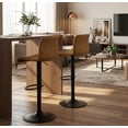 thumbnail image 4 of Bar Stools Set of 4, Height Adjustable Swivel Barstools, Bar Chairs with Backs & Metal Footrest for Home Kitchen, Barstools for Kitchen Dining Reception, PU Leather, Brown, 4 of 6