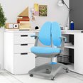 thumbnail image 4 of Gymax Chaise de Bureau pour Enfants Réglable en Hauteur et en Profondeur avec Roulettes à Frein d'Assise Bleu, 4 of 10