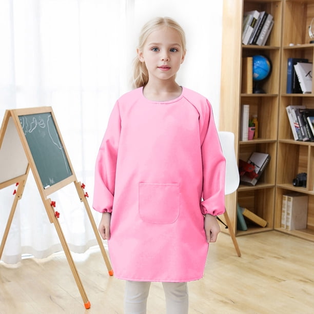 Tablier de peinture pour enfants avec poche, tablier d'artiste, blouse avec manches longues et fermeture à boutons, Blanc., 2-4 ans Tablier de peinture pour enfants avec poche, tablier d'artiste, blouse avec manches longues et fermeture à boutons, Blanc., 2-4 ans