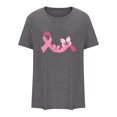 thumbnail image 5 of TIMIFIS T-Shirt Ruban Rose de Sensibilisation au Cancer du Sein pour Femmes T-Shirts Cancer du Sein Été Ample Imprimé Col Rond T-Shirt Manches Courtes Blouse Décontractée Automne/hiver, 5 of 5