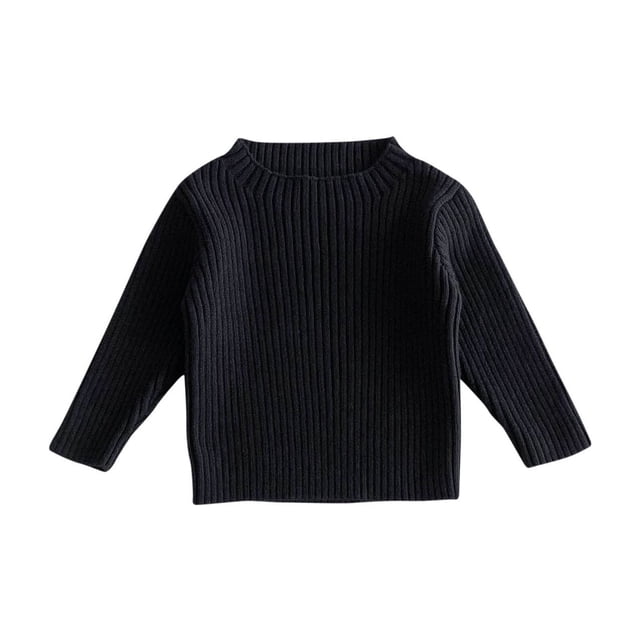 RKSTN Chandail Garçon Unisexe Couleur Unie Col Rond Manches Longues Chandail Décontracté Mode Tricot Simple Chandail Chaud Haut Style Automne Hiver