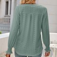 thumbnail image 5 of IROINID Reduced Womens Long Sleeve V-Neck Shirts Lounge Comfortable Solid Color Ruffle Sleeve Tops Blouse,Green, 5 of 5
