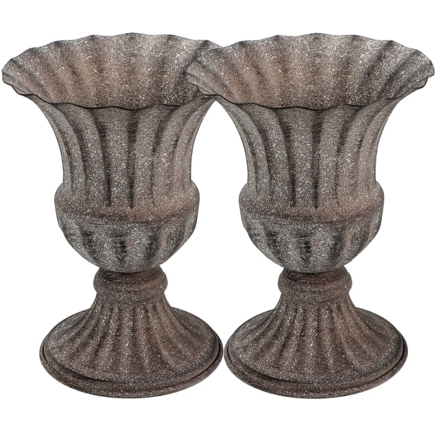 2Pcs Decorative Graveyard Flower Pot Urn Planter Iron Flower Vase Exquisite Memorial Vase