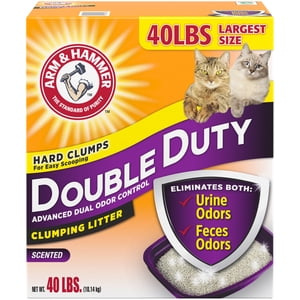 Arm & Hammer Double Dual Duty Advanced Odor Control Scented Clumping Cat Litter, 18kg