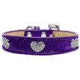 thumbnail image 1 of Crystal Heart Dog Collar Purple Ice Cream Size 12, 1 of 1