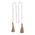 thumbnail image 1 of Farmhouse Rustic Wood Bead String Retro Wood Beads Garland with Tassels for Home Decoration Gift, 1 of 7