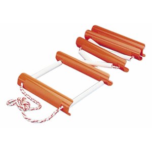 Sea Dog Dock Ladder 582501-1 Folding Ladder; 5 Steps; Up To 300 Pound Load Capacity; 11-3/4 Inch Width x 3 Feet Height; Orange; Polycarbonate; With Nylon Rope