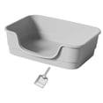 thumbnail image 2 of lionlar Large Cat Litter Box Enclosure Design Four Seasons High Sided Cat Litter Pan grey, 2 of 9