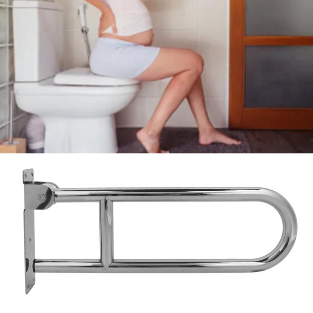 Bars Flip Up Bathroom Grab Bar Stainless Steel Ergonomics 90 Vertical Rotation Wall Mount Toilet Handrails For Old People