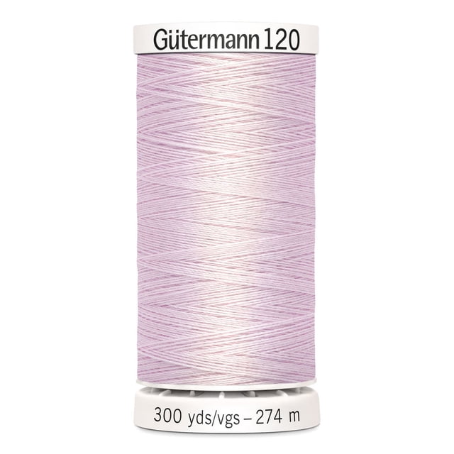 Gutermann 120 Bobine de Fil Tout Usage 100 % polyester Rose Pâle, Enroulée Serrée avec Étiquette Indiquant 300 yards (274 Mètres), Convient à la Couture à la machine et à la Main de Tissus Tissés, Tricotés et Synthétiques, Également Idéale pour les Projets d'Artisanat et de Raccommodage.