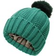 thumbnail image 1 of LinYooLi Bonnet Épais pour Femmes Hiver Épais Chaud Tricoté avec Pompon, 1 of 6