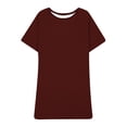 thumbnail image 4 of Ixbnca Robe pour Femme Grande Taille Col Rond Manches Courtes Robes T-Shirt Décontractées Amples Été Robe Courte, 4 of 5