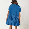 thumbnail image 1 of Weiqiqre Robes pour Femmes 2024 Robe Plissée Mignonne Unie pour Femmes Patchwork Décontractée à Manches Courtes Hauts Ample Oversize d'Été Mini-Robe Rabais, 1 of 9