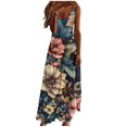 thumbnail image 2 of Ovzne Robes d'Été pour Femmes Robe pour Femme Robes d'Été pour Femmes Imprimé Sans Manches Col Rond Robe Décontractée Robes Robe de Vacances Imprimée Liquidation, 2 of 5