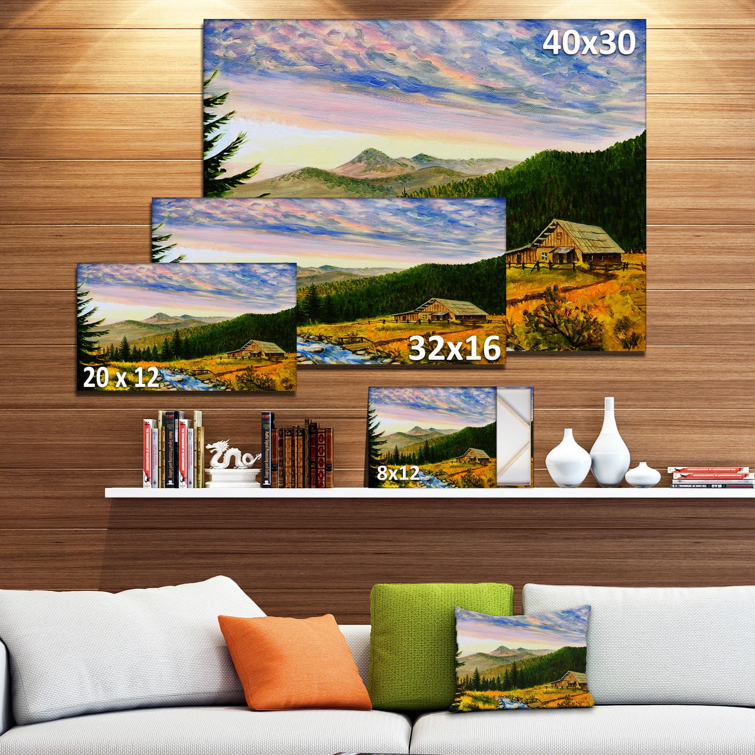 Impression sur toile « Sunset In Mountains » Design Art