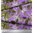 thumbnail image 2 of Soimoi Purple Poly Georgette Fabric Artistic Leaves Decor Fabric Printed Yard 52 Inch Wide, 2 of 5