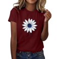 thumbnail image 2 of Ovbmpzd Hauts Rouges pour Femmes Manches Courtes Amusants Été T-Shirts Graphiques Floraux Camisole pour Femmes L, 2 of 5