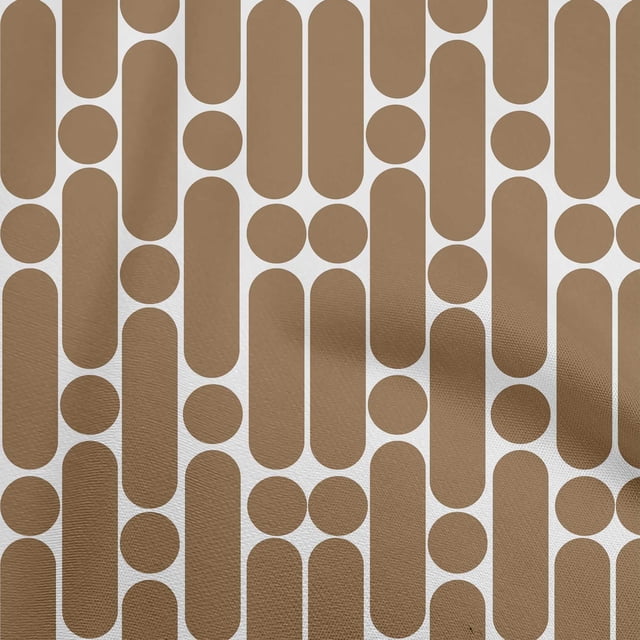 oneOone Cotton Jersey Brown Fabric Geometric Craft Projects Decor Fabric Printed By The Yard 58 Inch Wide
