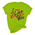 thumbnail image 4 of Pisexur T-shirt de la Saint-Valentin pour Femmes, Imprimé Amour, Manches Courtes, Col Rond, 4 of 5