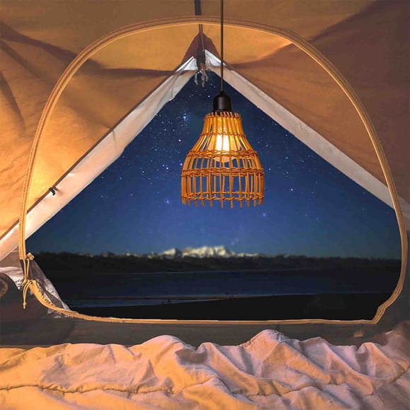 Fridja Clearance! Boho Rattan Lamp Vintage Pendant Lamp Battery Light Bulb Ceiling Lamp without Electricity Outdoor Lighting Outdoor Lanterns Lanterns Weather Proof