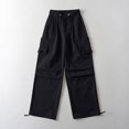thumbnail image 2 of FAIWAD Women's High Waist Straight Wide Leg Drawstring Palazzo Pants with Pockets, 2 of 7