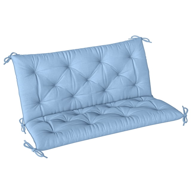 Outsunny Garden Bench Cushion with Backrest, Non-Slip 2 Seater Soft Pad