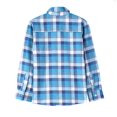 thumbnail image 2 of Bienzoe Boy's Flannel Button Down Long Sleeve Plaid Shirt Blue 7/8, 2 of 8