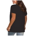 thumbnail image 3 of zanvin Hauts pour Femmes, Article des Fêtes Mode pour Femmes Grande Taille Uni Col Rond Ample T-shirt à Manches Courtes Chandail Hauts, 3 of 4
