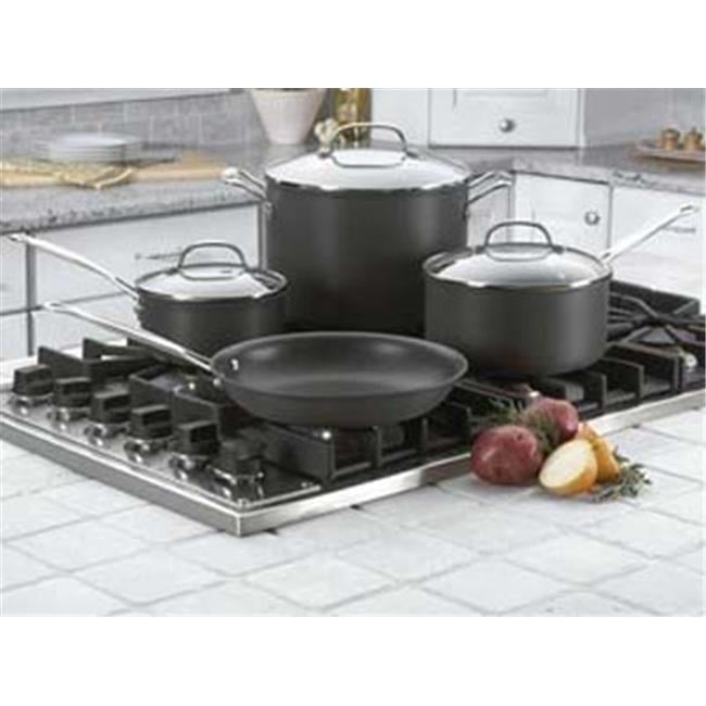 CUISINART 66-7 Chef`s Classic Nonstick Hard-Anodized 7-Piece Cookware Set, Black