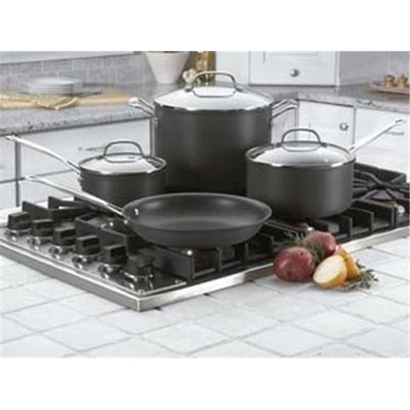CUISINART 66-7 Chef`s Classic Nonstick Hard-Anodized 7-Piece Cookware Set, Black