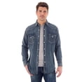thumbnail image 2 of Wrangler Men's Cowboy Cut Work Western Long Sleeve Shirt Color Rigid Indigo Denim Small, 2 of 4