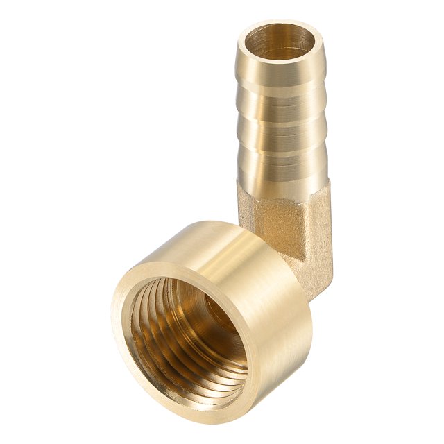 Unique Bargains 12mm Barbed x G1/2 Female Thread Brass Hose Barb Fitting Elbow