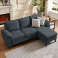thumbnail image 3 of Jarenie Chireca Futon 72 Pouces, Canapé-Lit Futon Convertible avec Dossier Réglable, Canapé-Lit Futon Moderne en Velours Côtelé pour Petits Espaces, Salon, Bureau, Gris Foncé, 3 of 7