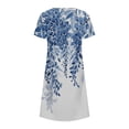 thumbnail image 4 of Robe Maxi d'Été pour Femme, Robe d'Été Bohème à Imprimé, Manches Courtes, Robe de Plage, Robe Longueur Genou, Robe à Manches Courtes en Liquidation, 4 of 5
