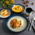 thumbnail image 1 of Gibson Elite Terra Bella 16 Piece Stoneware Dinnerware Set, Cream/Blue, 1 of 8