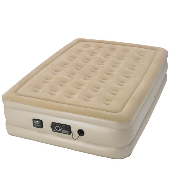 Serta Raised Queen Air Bed Mattress with Built-In neverFLAT AC Air Pump