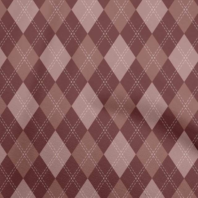 oneOone Cotton Flex Brown Fabric Check Craft Projects Decor Fabric Printed By The Yard 40 Inch Wide