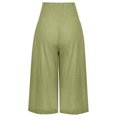thumbnail image 3 of Innerwin Bottoms Wide Leg Women Palazzo Pant Holiday Solid Color Loose Fit Capri Pants Fluorescent Green 2XL, 3 of 4