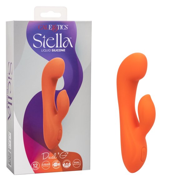 CalExotics Stella Liquid Silicone Dual "G" Rabbit Vibrator, Orange