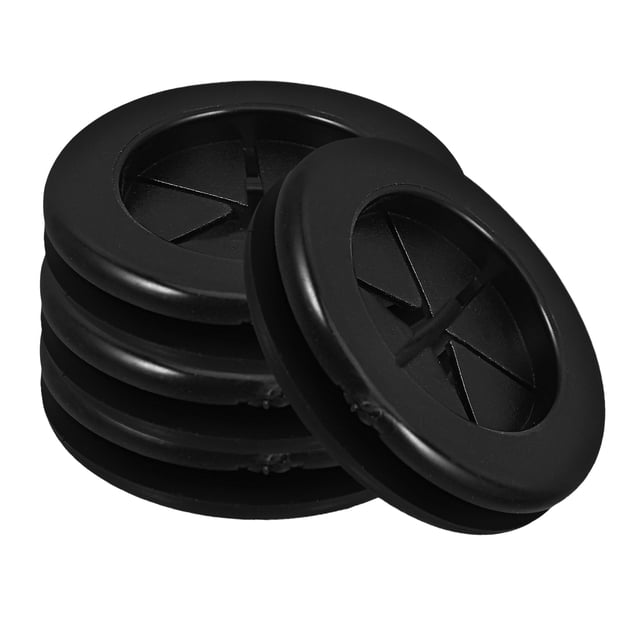 Illet de Bureau Flexible pour Protection de Câble avec Design Double Face Caoutchouc Noir 4 Pcs Étanche et Résistant au Feu