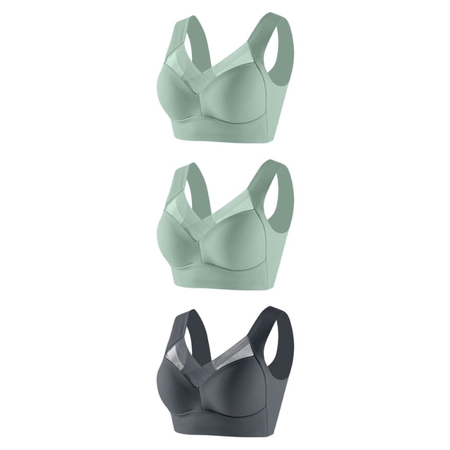 Timegard Womens Plus Size Bras No Underwire Full Coverage Mesh Breathable Comfort Everyday Bralette