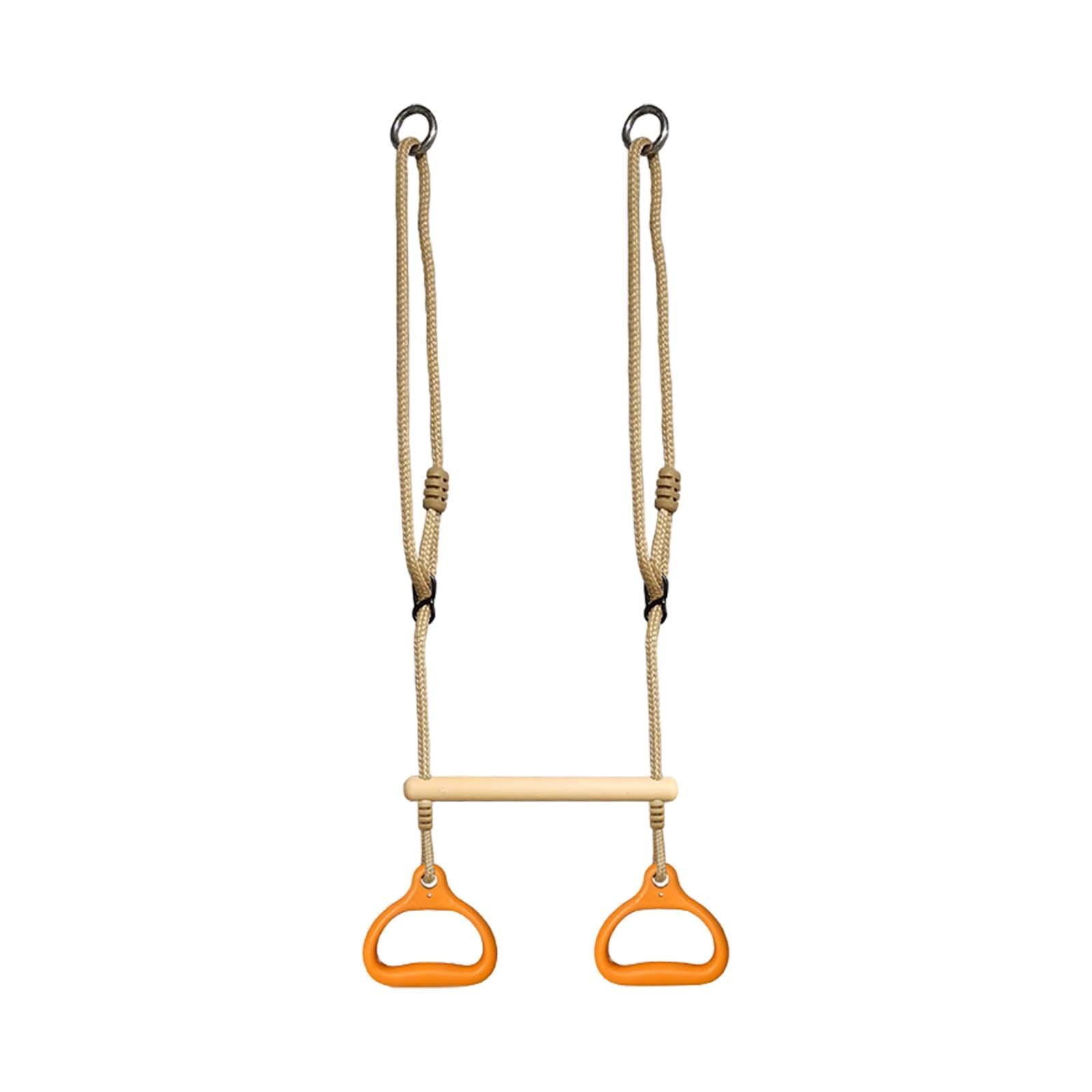 jinwen Barre de Trapèze Stable Robuste Balançoire Portable pour Usage Intérieur Extérieur Gym à Domicile Orange